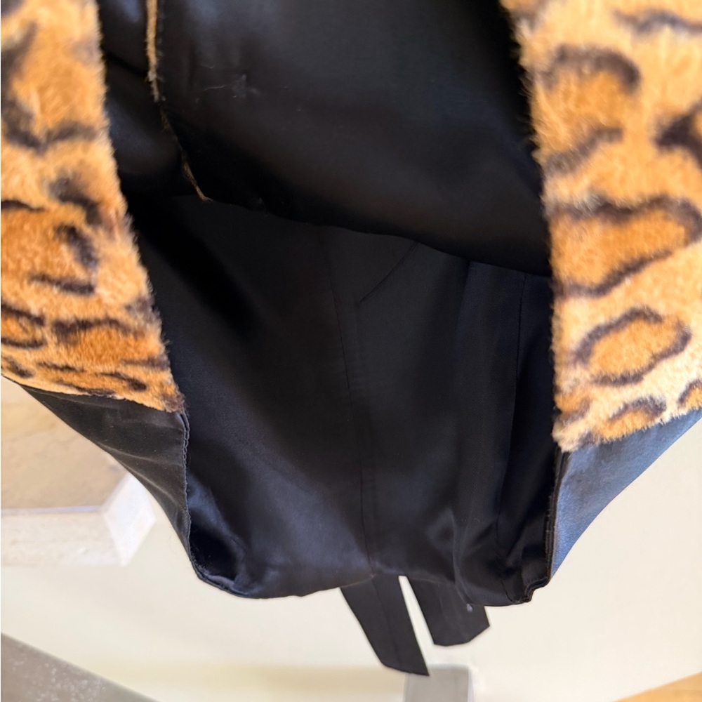 Vintage Tod OLDHAM Leopard Print Faux Fur Crop Vest - Brown/Black - Picture 6 of 11